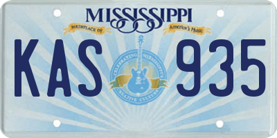 MS license plate KAS935