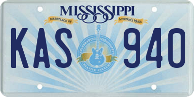 MS license plate KAS940