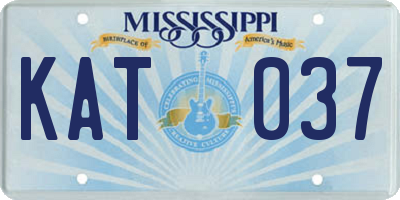 MS license plate KAT037