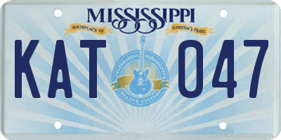 MS license plate KAT047