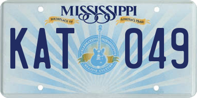 MS license plate KAT049