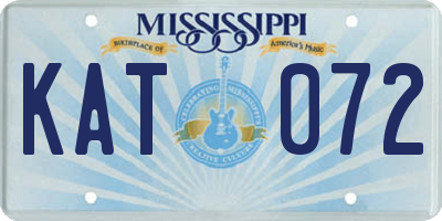MS license plate KAT072