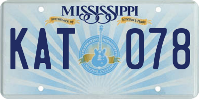 MS license plate KAT078