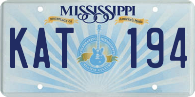 MS license plate KAT194