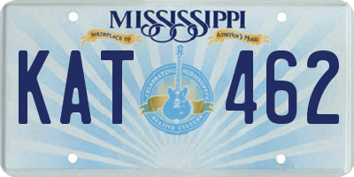 MS license plate KAT462