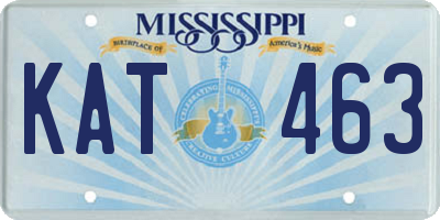 MS license plate KAT463
