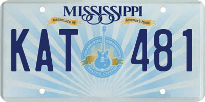MS license plate KAT481