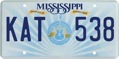 MS license plate KAT538