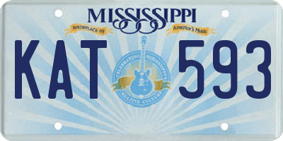 MS license plate KAT593