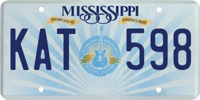 MS license plate KAT598