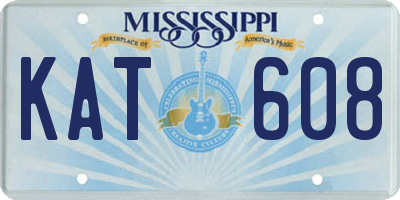 MS license plate KAT608
