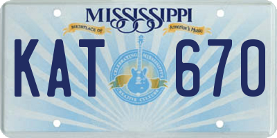 MS license plate KAT670