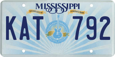 MS license plate KAT792