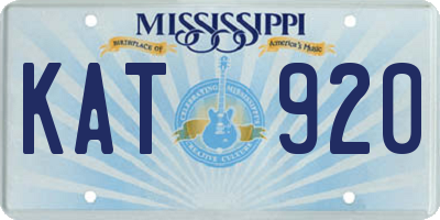 MS license plate KAT920