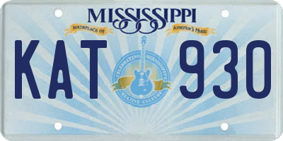 MS license plate KAT930