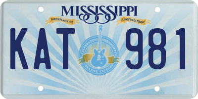 MS license plate KAT981