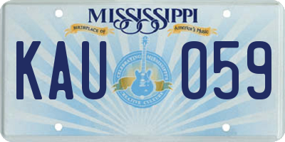 MS license plate KAU059