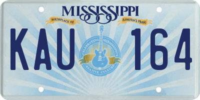 MS license plate KAU164