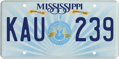 MS license plate KAU239