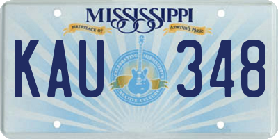 MS license plate KAU348