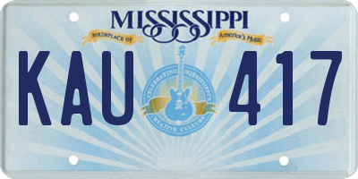 MS license plate KAU417