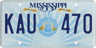 MS license plate KAU470