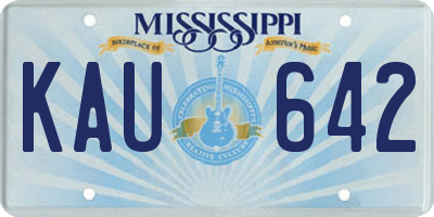MS license plate KAU642