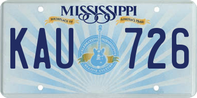 MS license plate KAU726