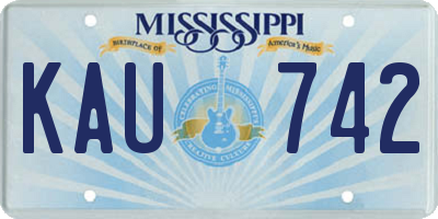 MS license plate KAU742