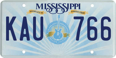 MS license plate KAU766