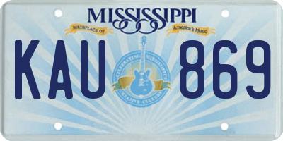MS license plate KAU869