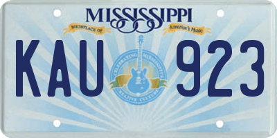 MS license plate KAU923