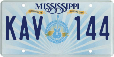 MS license plate KAV144