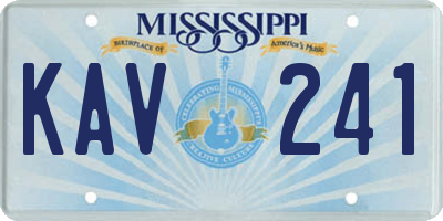 MS license plate KAV241