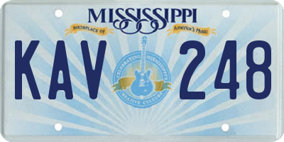 MS license plate KAV248
