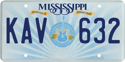 MS license plate KAV632