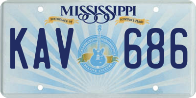 MS license plate KAV686