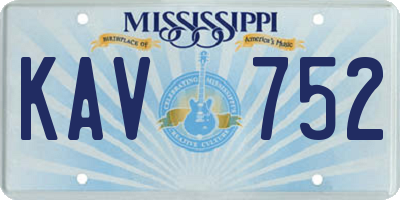 MS license plate KAV752