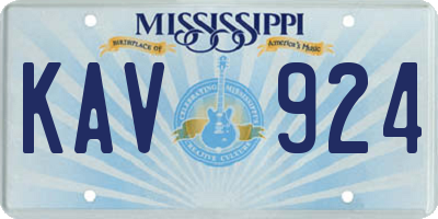 MS license plate KAV924