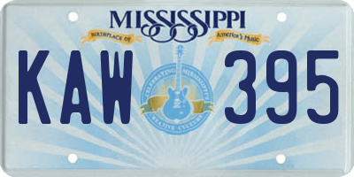MS license plate KAW395