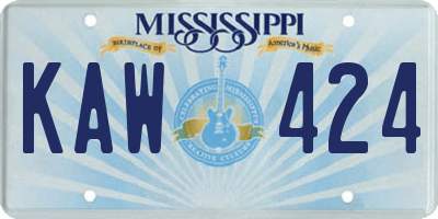 MS license plate KAW424