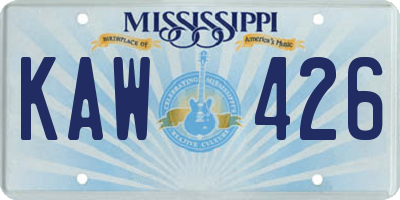 MS license plate KAW426