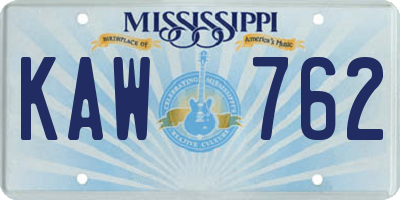 MS license plate KAW762