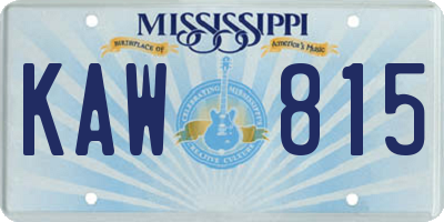 MS license plate KAW815