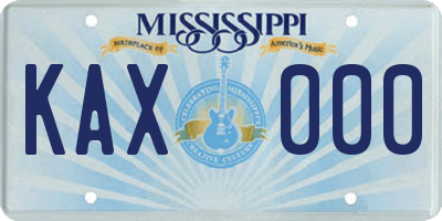 MS license plate KAX000
