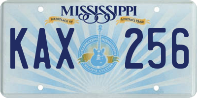 MS license plate KAX256
