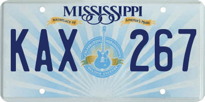 MS license plate KAX267