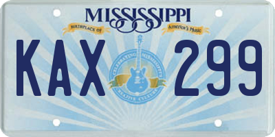 MS license plate KAX299