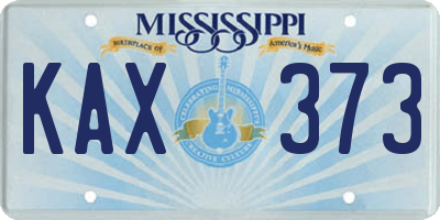 MS license plate KAX373