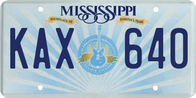 MS license plate KAX640